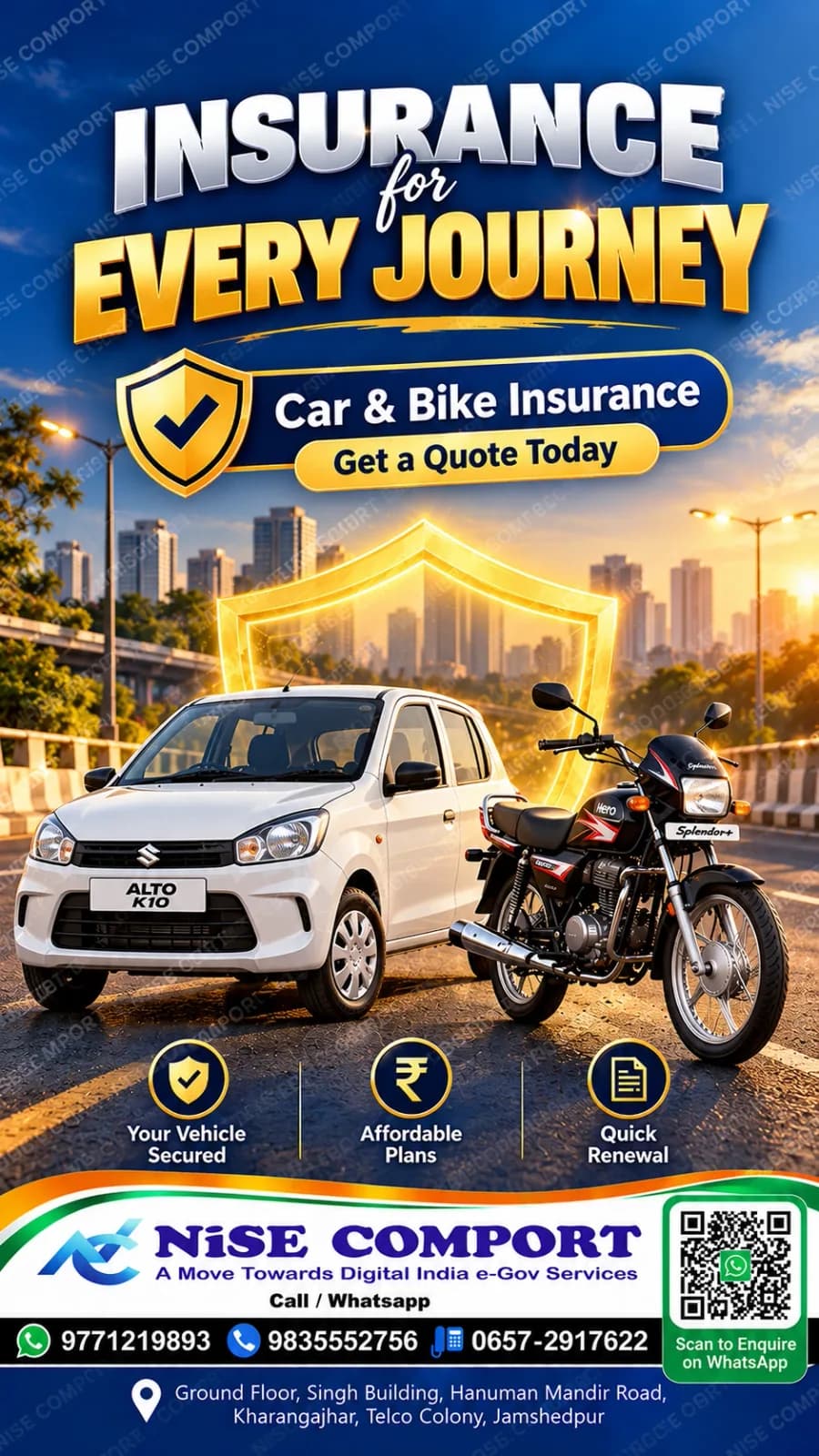 Car insurance help at NISE COMPORT Pragya Kendra, Kharangajhar, Telco, Jamshedpur (photo 3)
