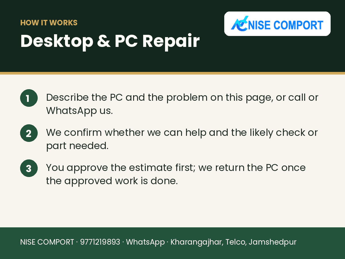 Desktop & PC Repair in Jamshedpur: explainer slide 2